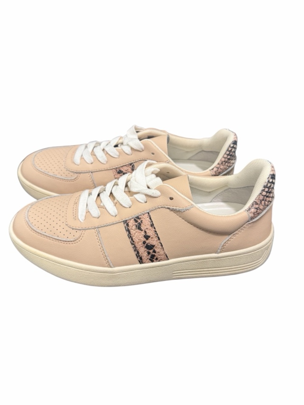Chelsea & Violet Diana Sneakers Womens 8.5 Tan Snake Print Casual Lace Up Shoes